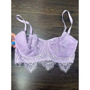 Victoria's Secret Dream Angels Lace Longline Bra -‎ Lilac - 34D